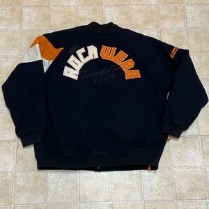 VTG,Rocawear Men's Varsity Jacket - Black, Orange, White Size 2XL